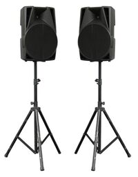 2 professional speakers on stands Picture
