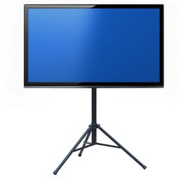 Large screen tv on speaker stand Picture