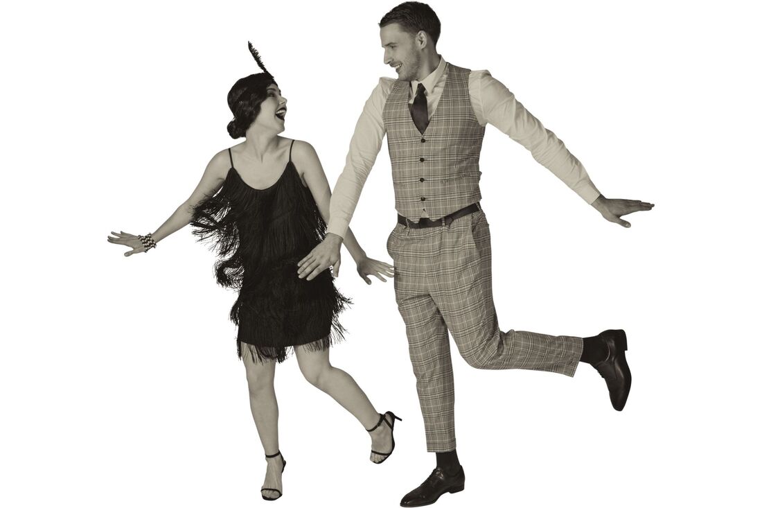 Roaring 20s theme night couple dancing Charleston flapper girl Picture